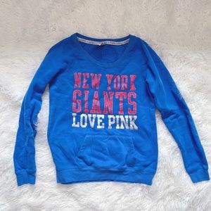 PINK: New York Giants, pullover crew neck sweater
